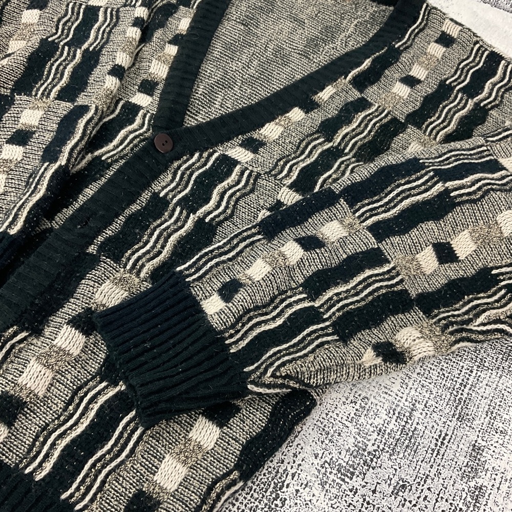 PATCHWORK CARDIGAN MEDIUM VERY 80s 90s - Picture 2 of 6